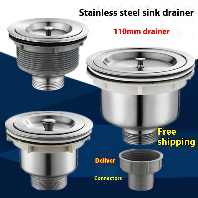110 Kitchen Stainless Steel Sink Single Sink Drainer
