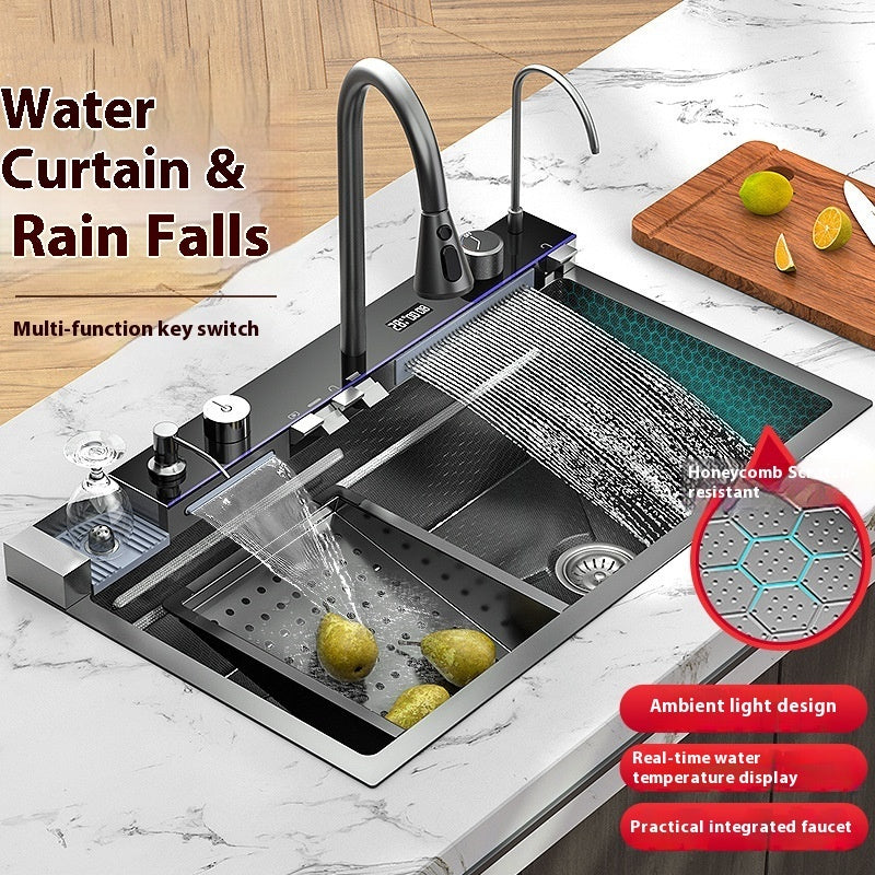 304 Thickened Honeycomb Embossed Household Digital Display Sink