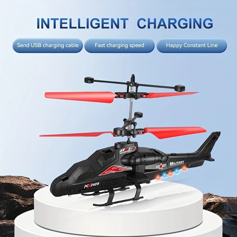 Rechargeable Mini RC Drone Remote Safe Fall-resistant RC Helicopters Drone LED Colorful Luminous Induction Fighter Children Toys