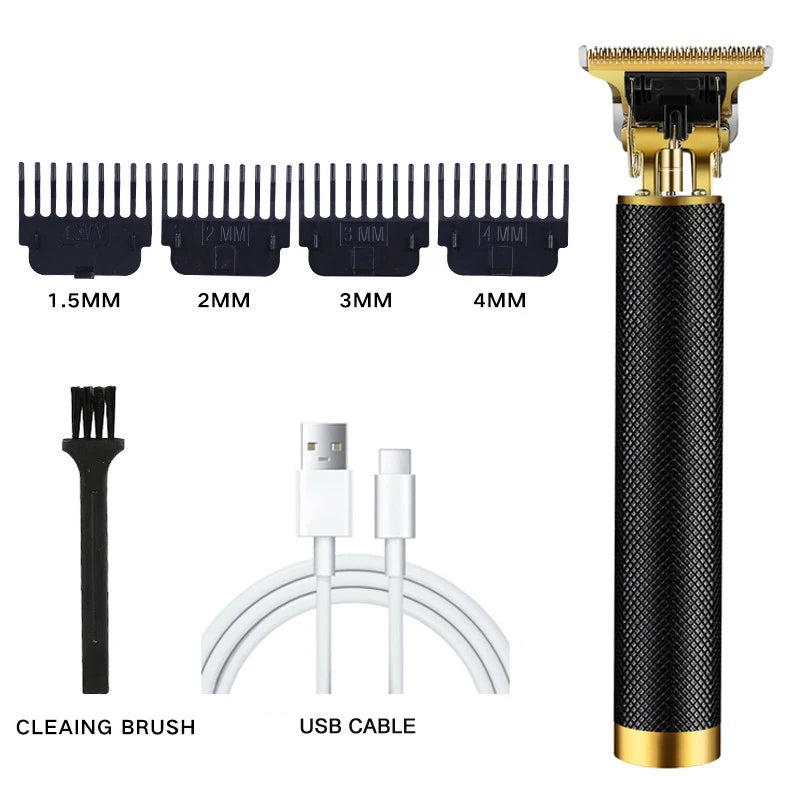 Men’s Professional T9 Retro Hair Trimmer – Rechargeable Beard & Hair Cutting Machine | USB Charging | Precision Blade