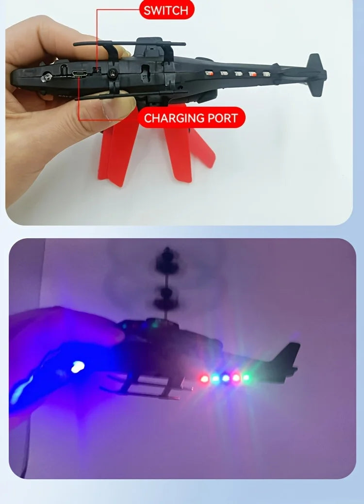 Rechargeable Mini RC Drone Remote Safe Fall-resistant RC Helicopters Drone LED Colorful Luminous Induction Fighter Children Toys
