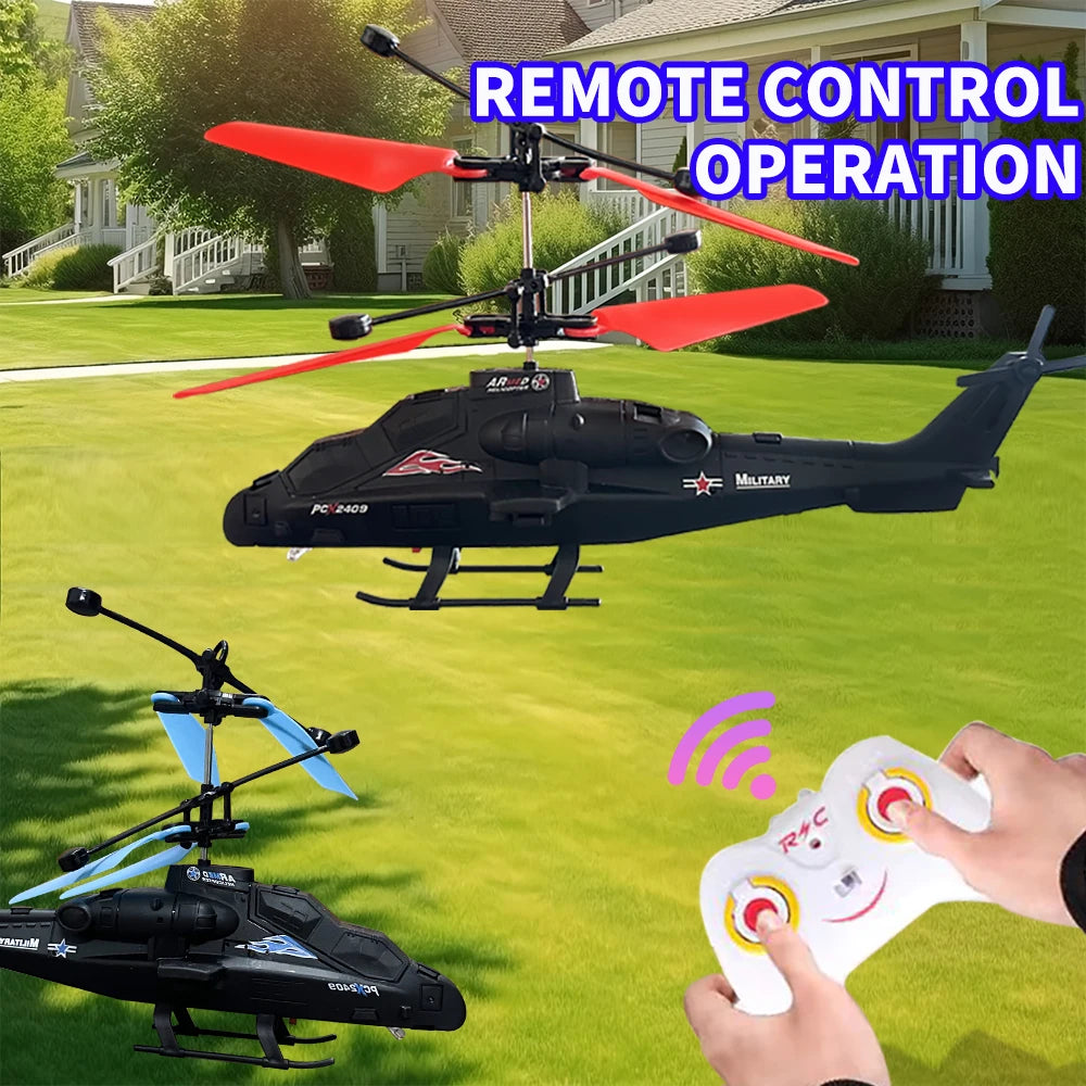 Rechargeable Mini RC Drone Remote Safe Fall-resistant RC Helicopters Drone LED Colorful Luminous Induction Fighter Children Toys