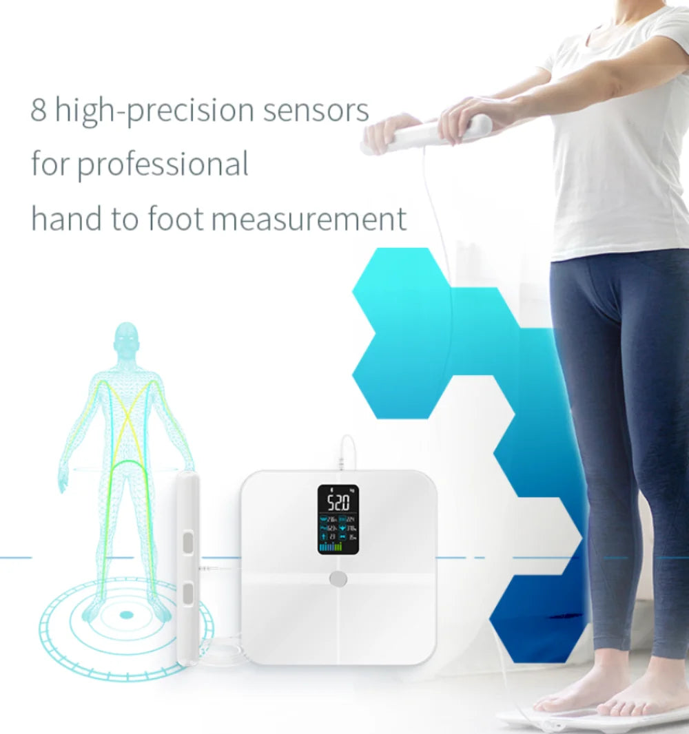 Smart Bioimpedance Scale New Highly Accurate Digital Display Body Fat Scale Body Composition Analyzer Smart Weight Scale