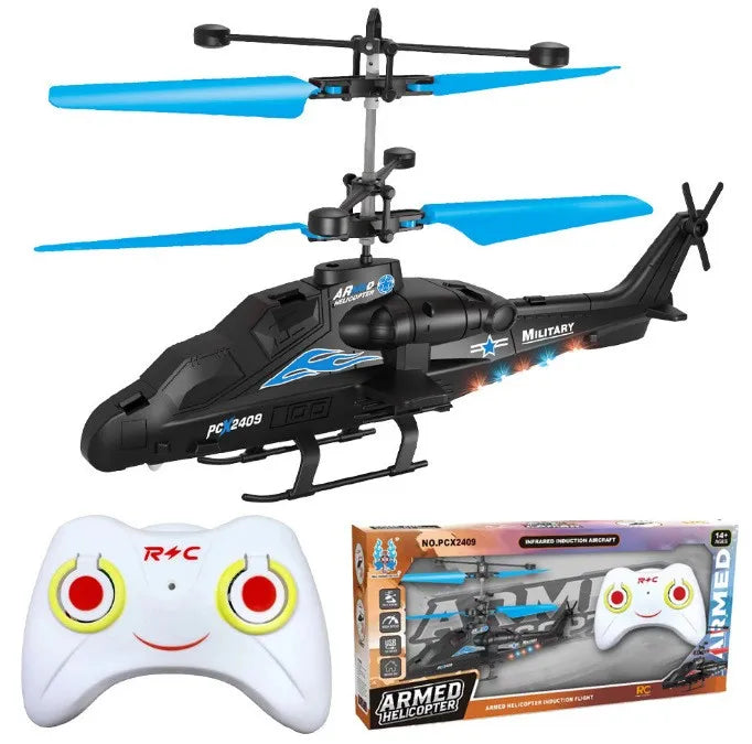 Rechargeable Mini RC Drone Remote Safe Fall-resistant RC Helicopters Drone LED Colorful Luminous Induction Fighter Children Toys