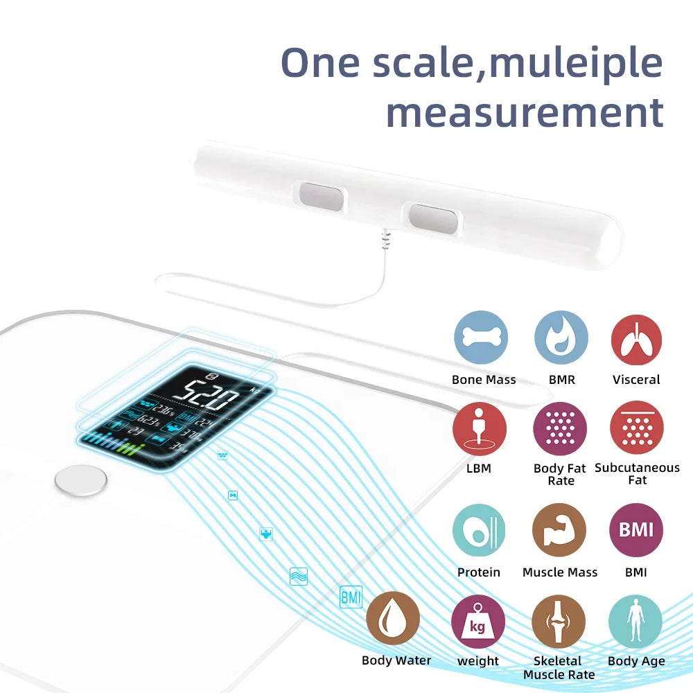 Smart Bioimpedance Scale New Highly Accurate Digital Display Body Fat Scale Body Composition Analyzer Smart Weight Scale