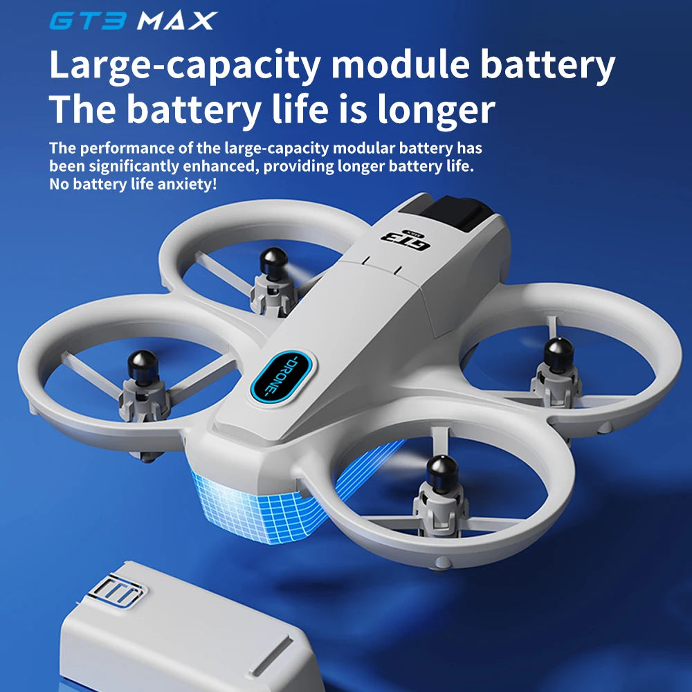 GT3 Mini Dual Camera Drone 6K/8K – Obstacle Avoidance FPV Quadcopter with LED Lights, Optical Flow, 360° Flip & App Control