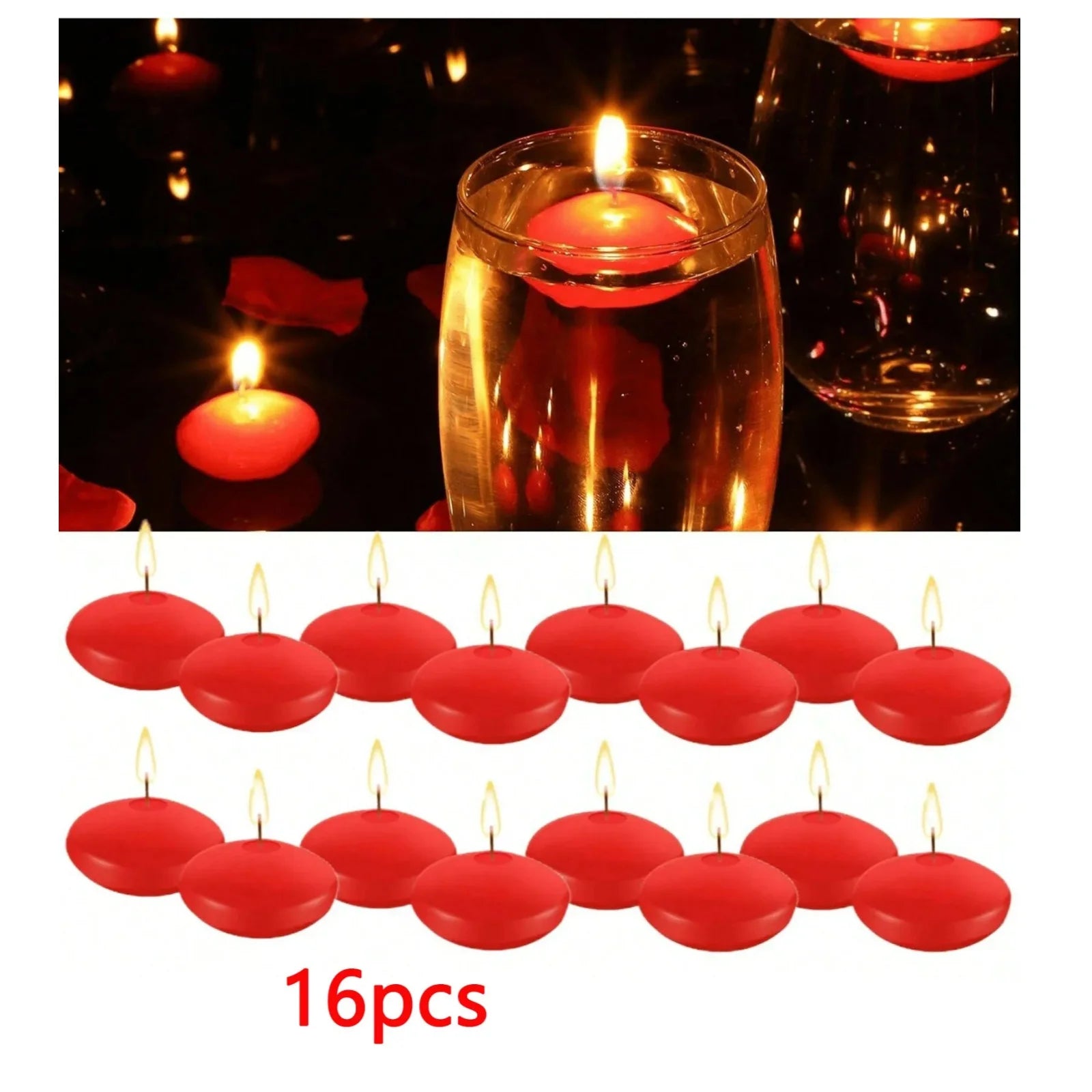 6/10/16Pcs Unscented Discs Floating Valentine's Day Candles Party Wedding Bathtub Decor Romantic Confession Candlelight Decor