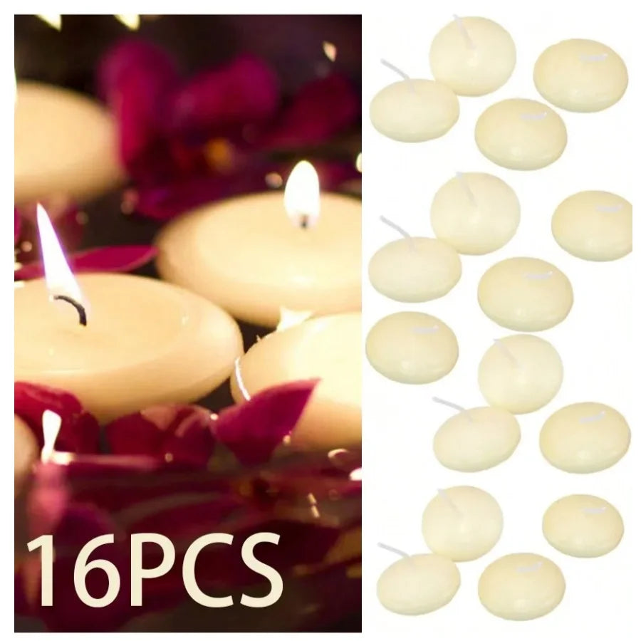6/10/16Pcs Unscented Discs Floating Valentine's Day Candles Party Wedding Bathtub Decor Romantic Confession Candlelight Decor
