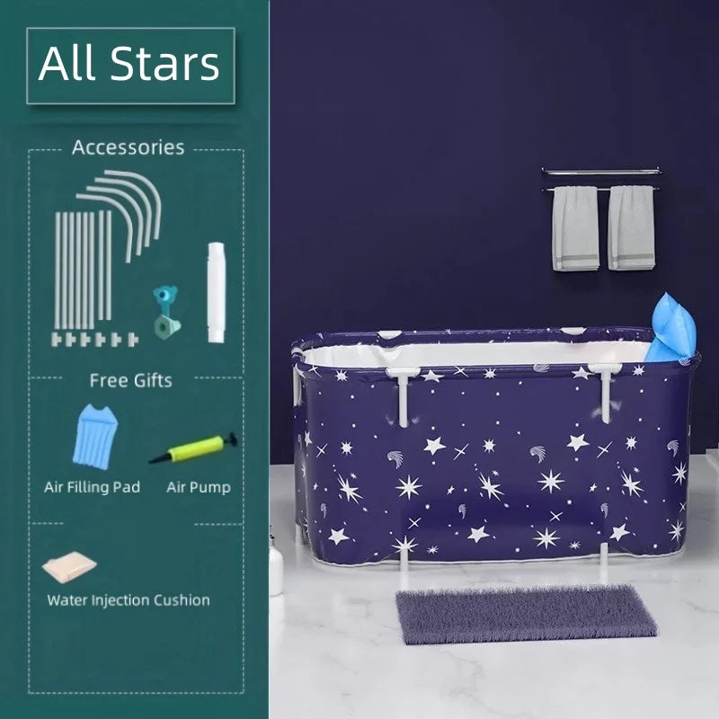 Foldable Portable Bathtub for Adults & Kids – Large Capacity Lightweight Soaking Tub for Home, Bathroom, Travel & Camping
