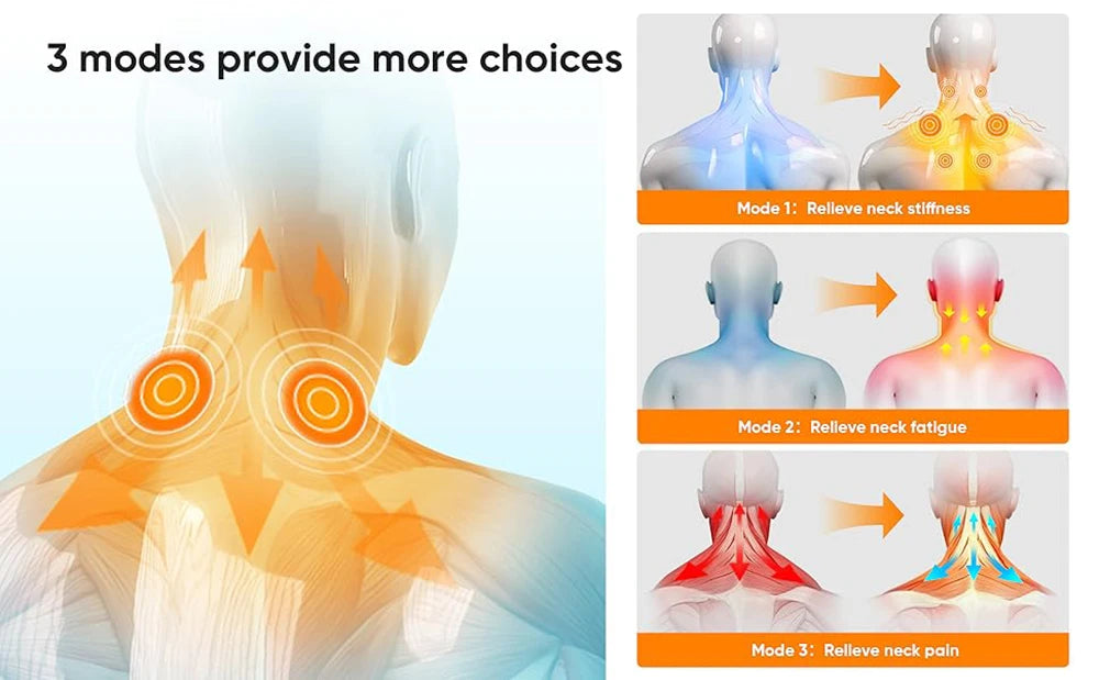 EMS Neck Cervical Massager With Heat, Portable Low-Frequency Pulse Neck Spine Traction Relaxer Massage Pillow With Remote