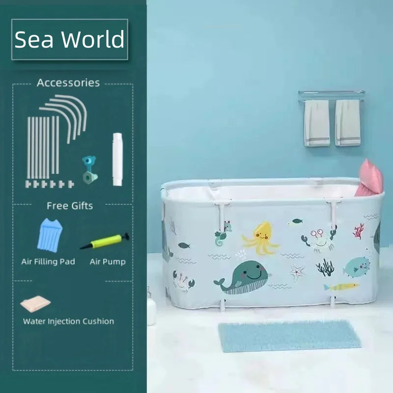 Foldable Portable Bathtub for Adults & Kids – Large Capacity Lightweight Soaking Tub for Home, Bathroom, Travel & Camping