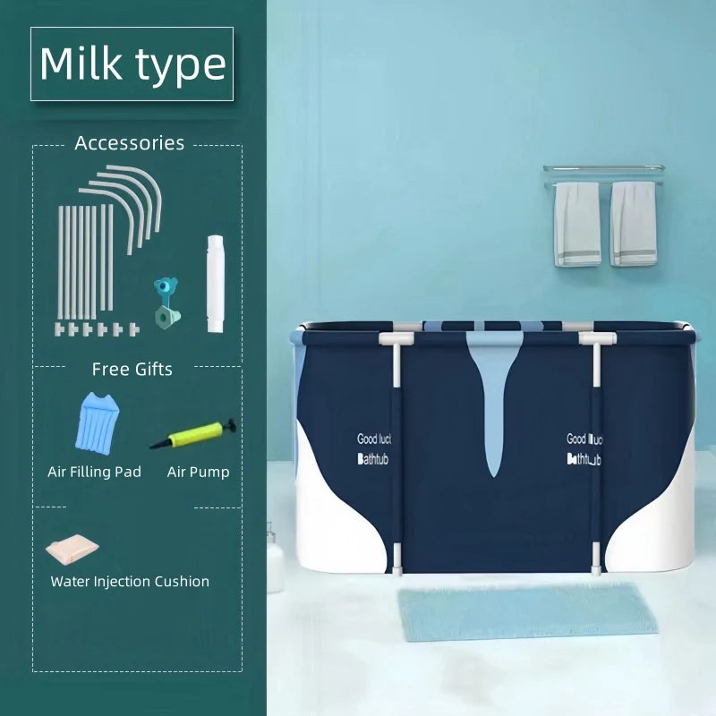 Foldable Portable Bathtub for Adults & Kids – Large Capacity Lightweight Soaking Tub for Home, Bathroom, Travel & Camping