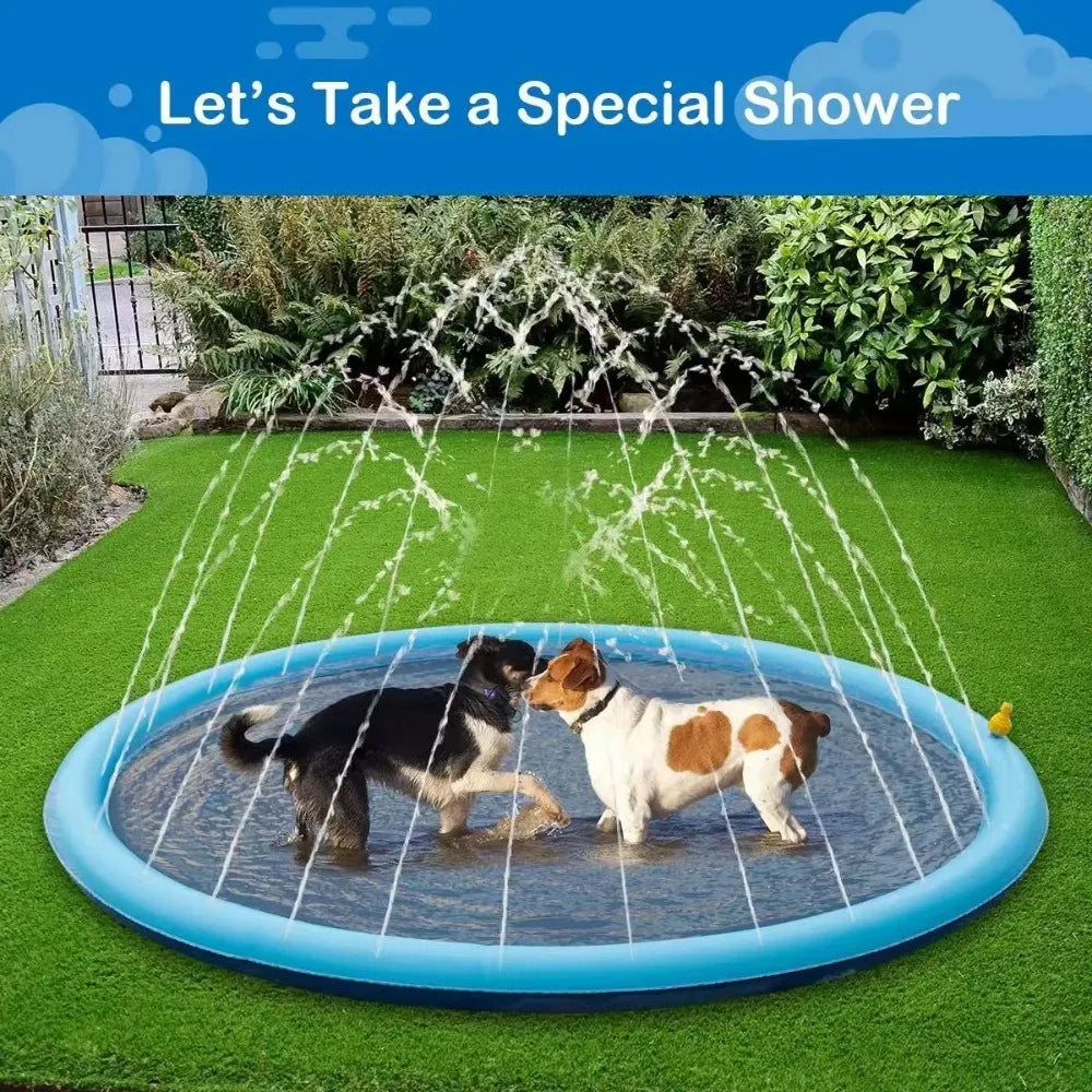 Dog Swimming Pool Pet Inflatable Spray Mat Dog Cooling Pad Outdoor Dog Interactive Fountain Toy Pet Sprinkler Pad