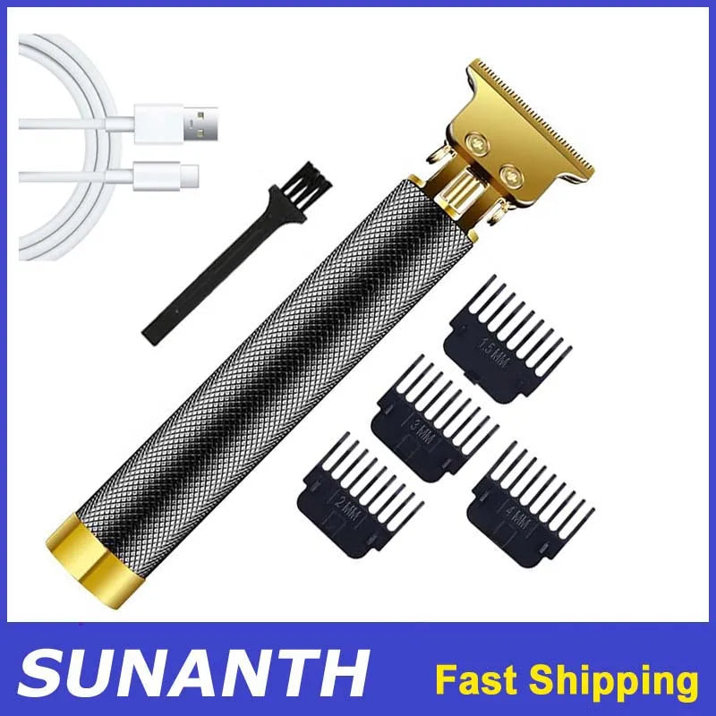 Men’s Professional T9 Retro Hair Trimmer – Rechargeable Beard & Hair Cutting Machine | USB Charging | Precision Blade