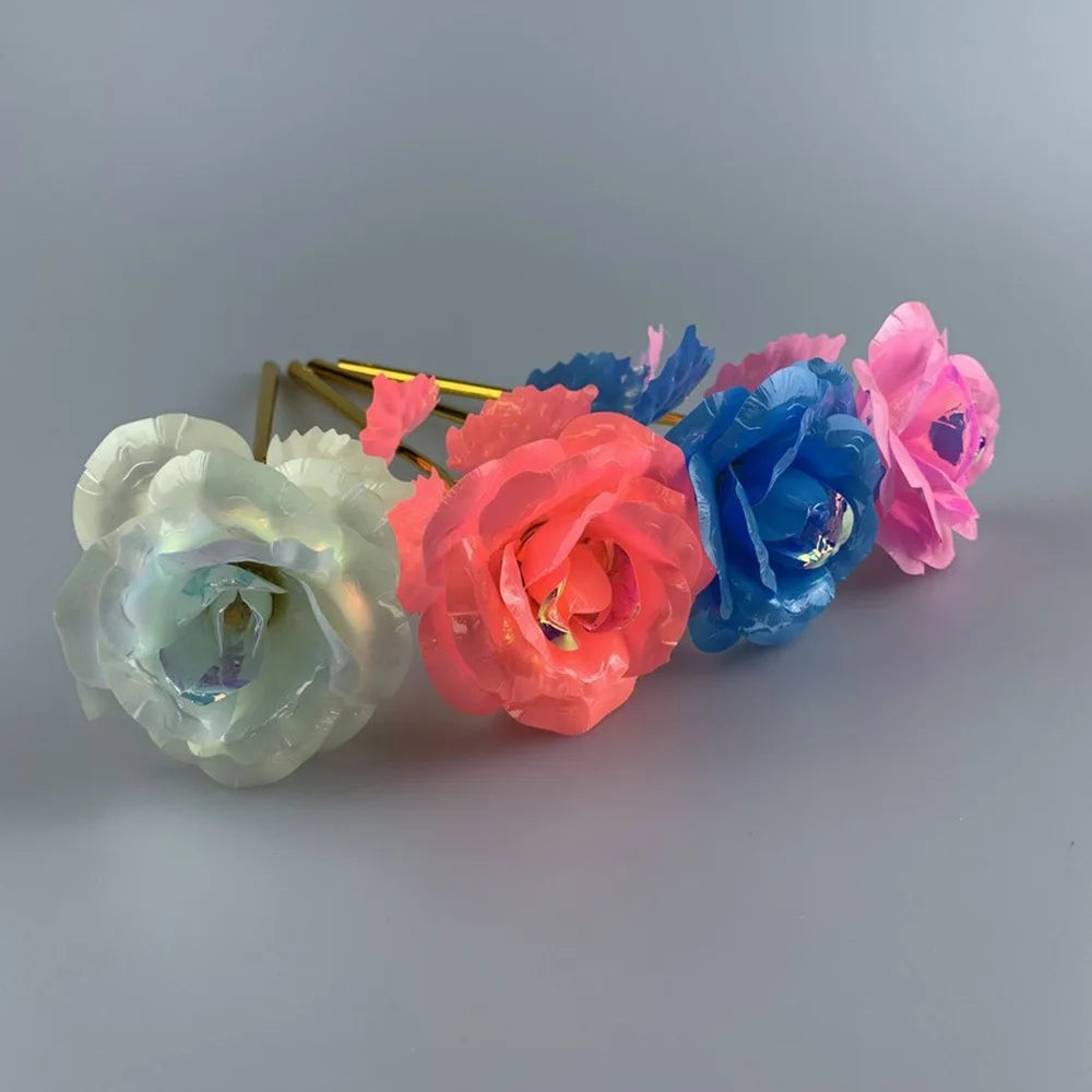 Luminous Eternal Rose Flower with 24K Gold Foil – Glow in the Dark Artificial Rose | Romantic Valentine’s Day & Mother’s Day Gift