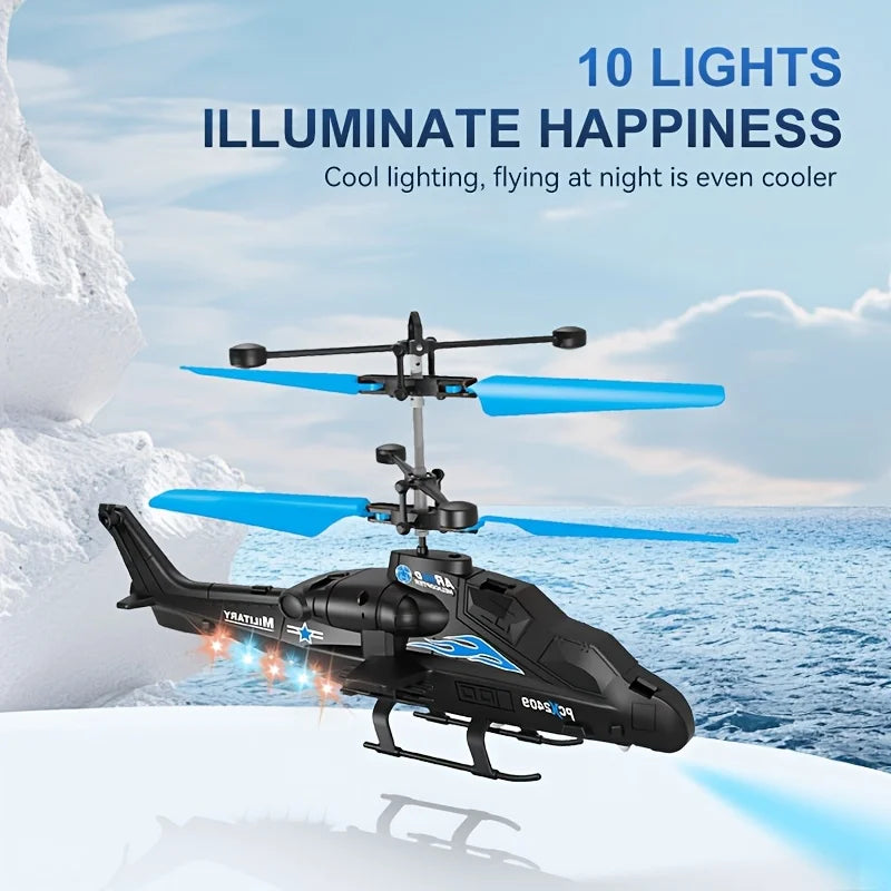 Rechargeable Mini RC Drone Remote Safe Fall-resistant RC Helicopters Drone LED Colorful Luminous Induction Fighter Children Toys