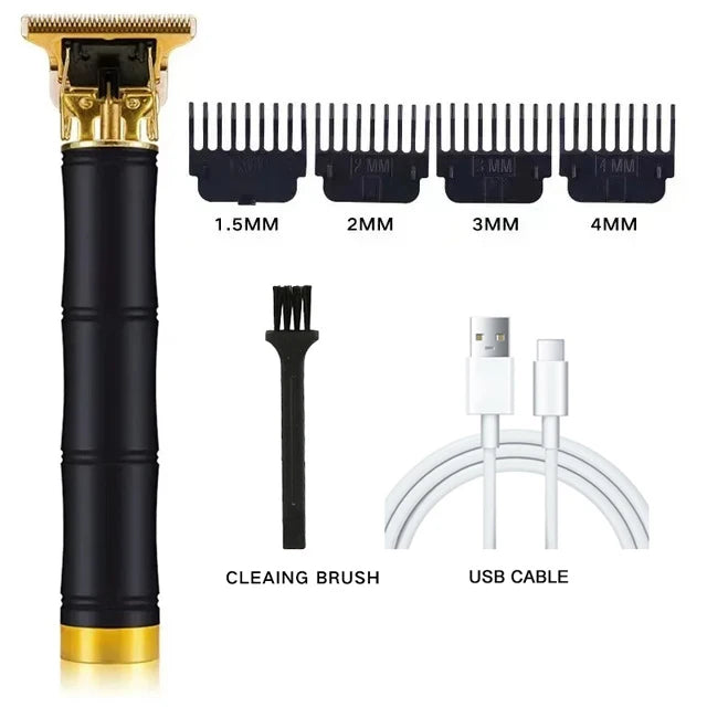 Men’s Professional T9 Retro Hair Trimmer – Rechargeable Beard & Hair Cutting Machine | USB Charging | Precision Blade