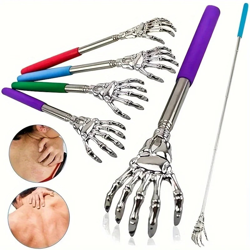 Portable Telescopic Back Scratcher - Stainless Steel, Extendable 8.3-22.8" with Comfort Grip Handle - Ideal for Elderly & Itch