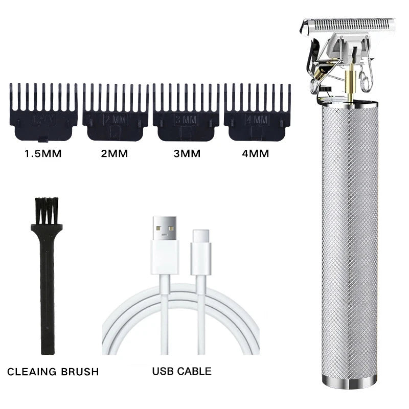 Men’s Professional T9 Retro Hair Trimmer – Rechargeable Beard & Hair Cutting Machine | USB Charging | Precision Blade