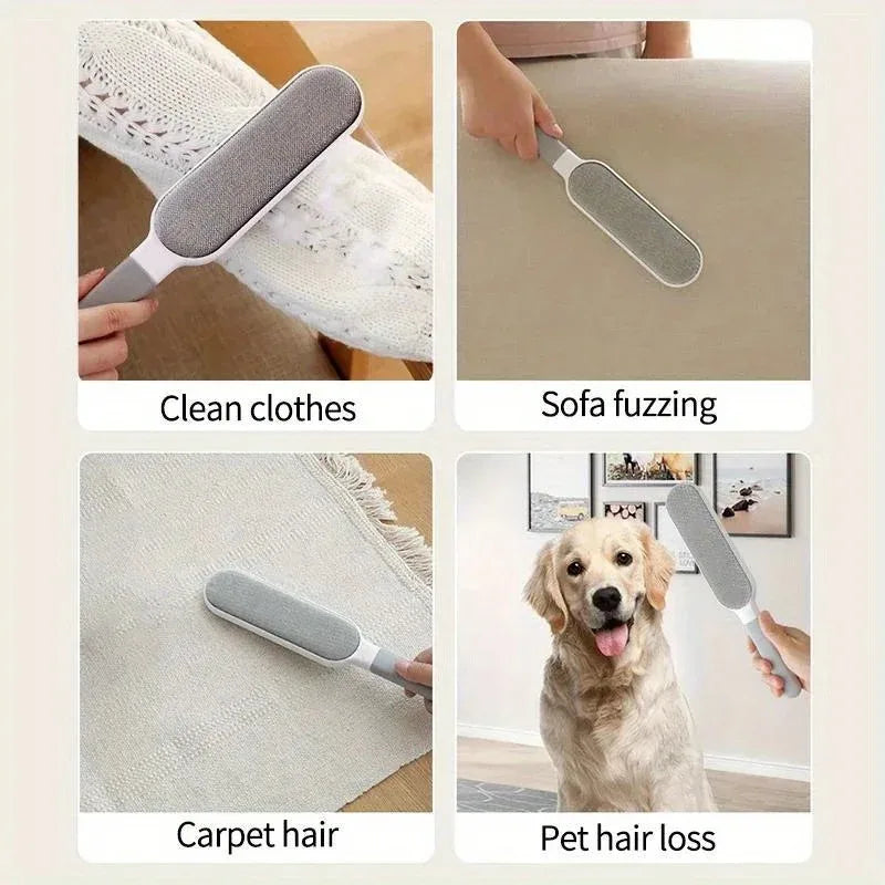 Double-Sided Pet Hair Remover Brush – Reusable Manual Lint Remover for Cat & Dog Hair | Clothing, Sofa, Carpet & Furniture Cleaner