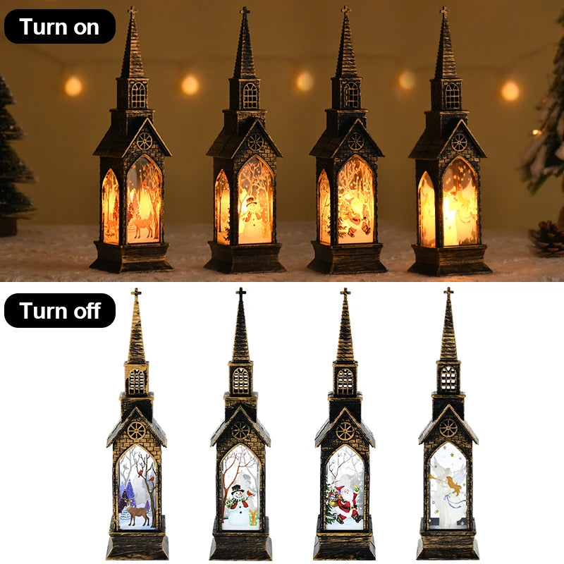 Christmas LED Night Light Santa Claus Snowman Fairy Light Lantern 2025 Christmas Home Table Decoration New Year Party Kids Gift