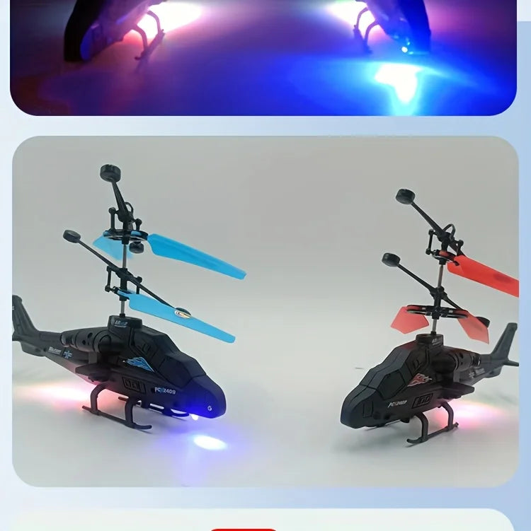 Rechargeable Mini RC Drone Remote Safe Fall-resistant RC Helicopters Drone LED Colorful Luminous Induction Fighter Children Toys
