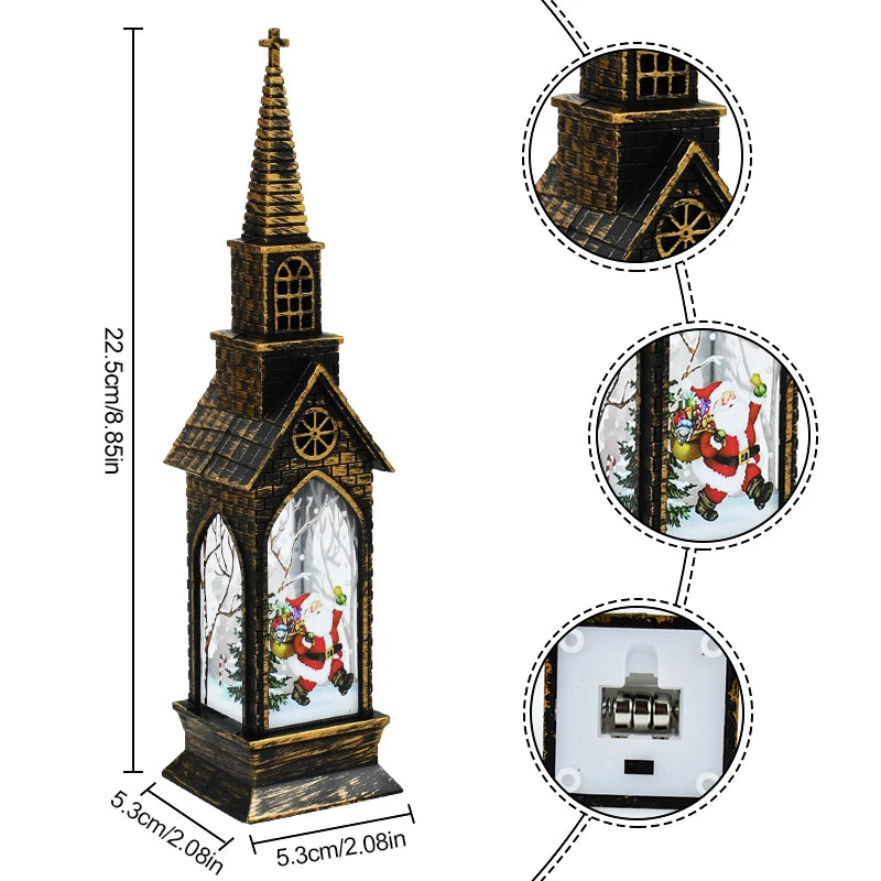 Christmas LED Night Light Santa Claus Snowman Fairy Light Lantern 2025 Christmas Home Table Decoration New Year Party Kids Gift