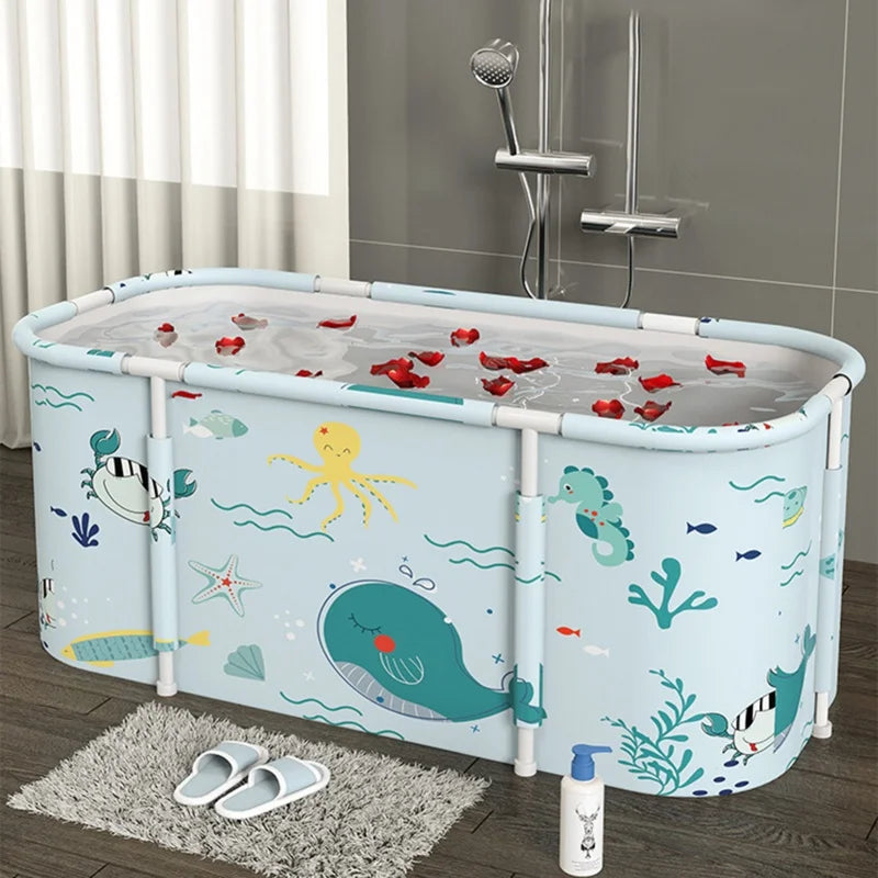 Foldable Portable Bathtub for Adults & Kids – Large Capacity Lightweight Soaking Tub for Home, Bathroom, Travel & Camping