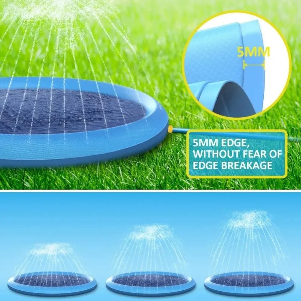 Dog Swimming Pool Pet Inflatable Spray Mat Dog Cooling Pad Outdoor Dog Interactive Fountain Toy Pet Sprinkler Pad