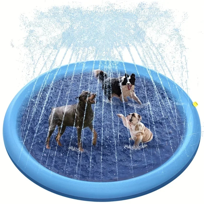 Dog Swimming Pool Pet Inflatable Spray Mat Dog Cooling Pad Outdoor Dog Interactive Fountain Toy Pet Sprinkler Pad