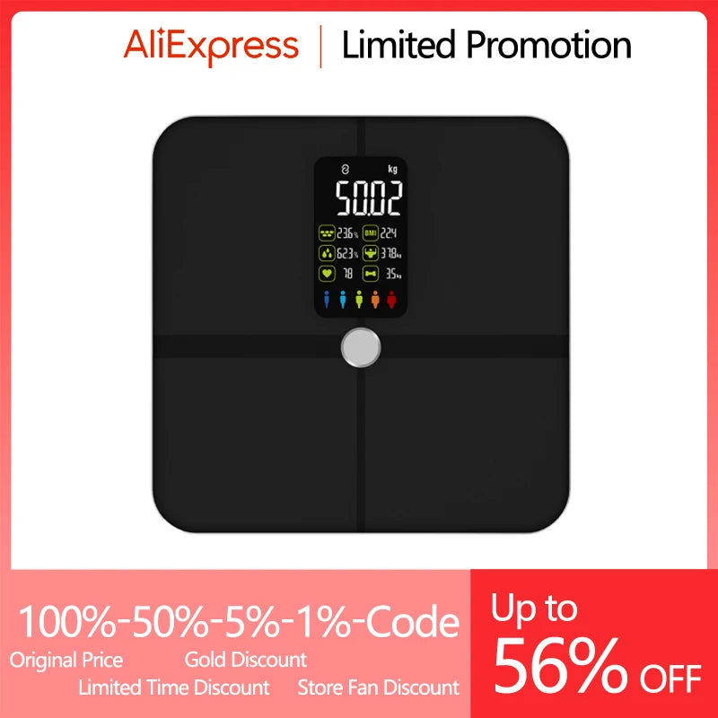 Smart Bioimpedance Scale New Highly Accurate Digital Display Body Fat Scale Body Composition Analyzer Smart Weight Scale