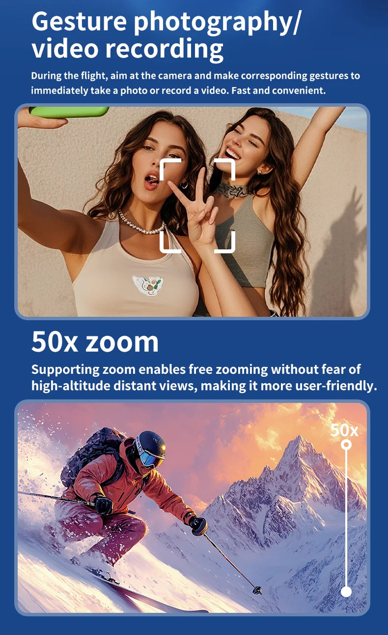 GT3 Mini Dual Camera Drone 6K/8K – Obstacle Avoidance FPV Quadcopter with LED Lights, Optical Flow, 360° Flip & App Control