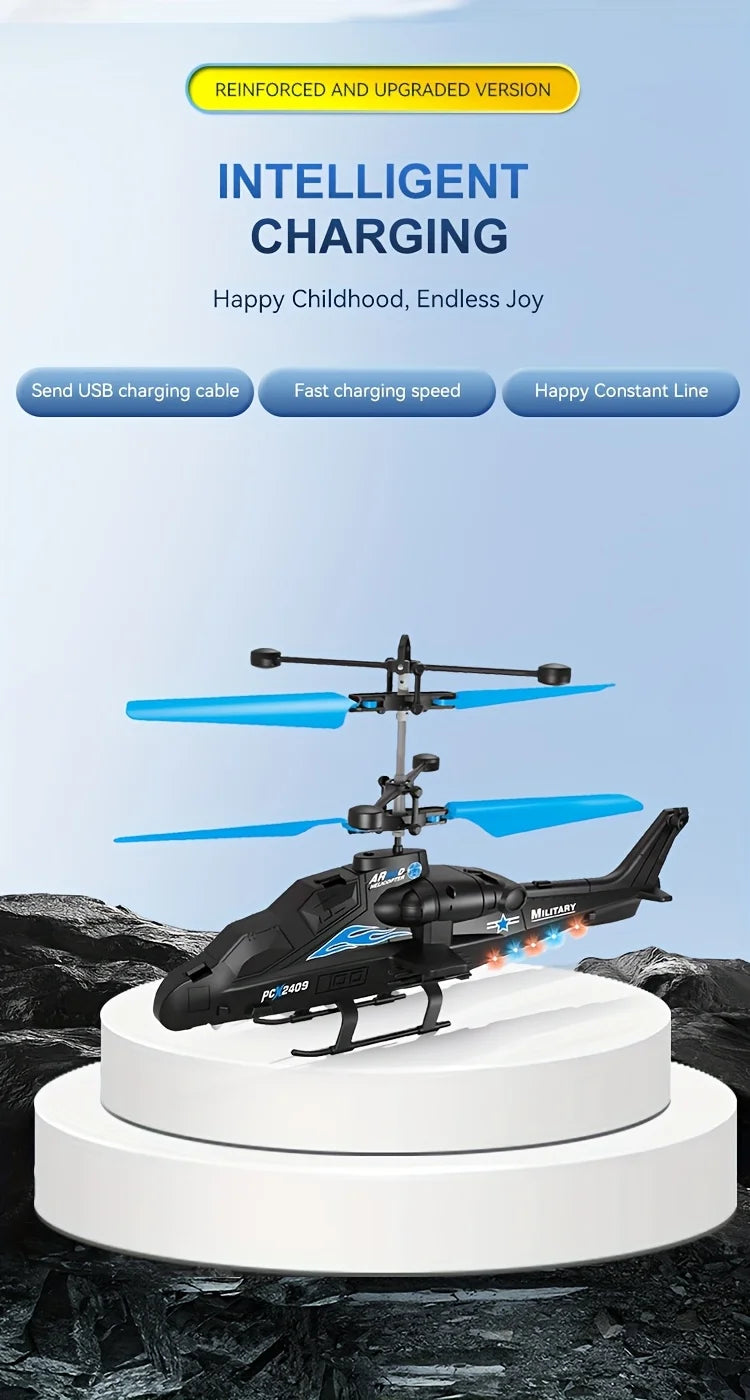 Rechargeable Mini RC Drone Remote Safe Fall-resistant RC Helicopters Drone LED Colorful Luminous Induction Fighter Children Toys