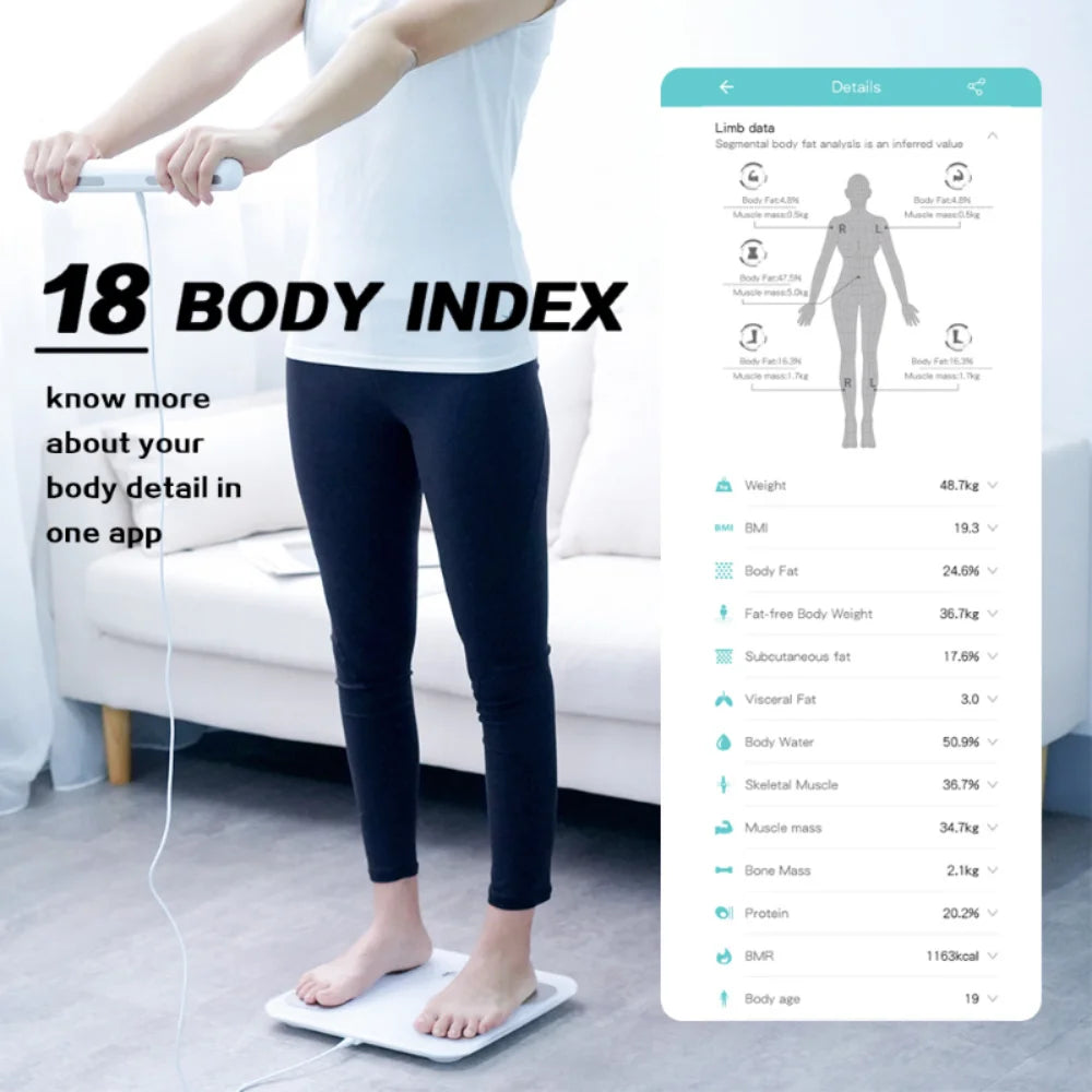 Smart Bioimpedance Scale New Highly Accurate Digital Display Body Fat Scale Body Composition Analyzer Smart Weight Scale