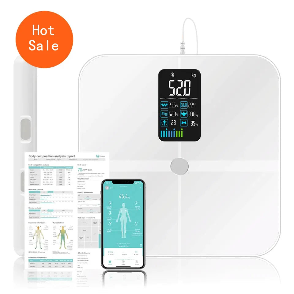 Smart Bioimpedance Scale New Highly Accurate Digital Display Body Fat Scale Body Composition Analyzer Smart Weight Scale