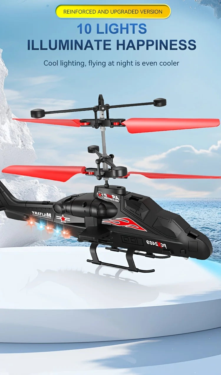 Rechargeable Mini RC Drone Remote Safe Fall-resistant RC Helicopters Drone LED Colorful Luminous Induction Fighter Children Toys