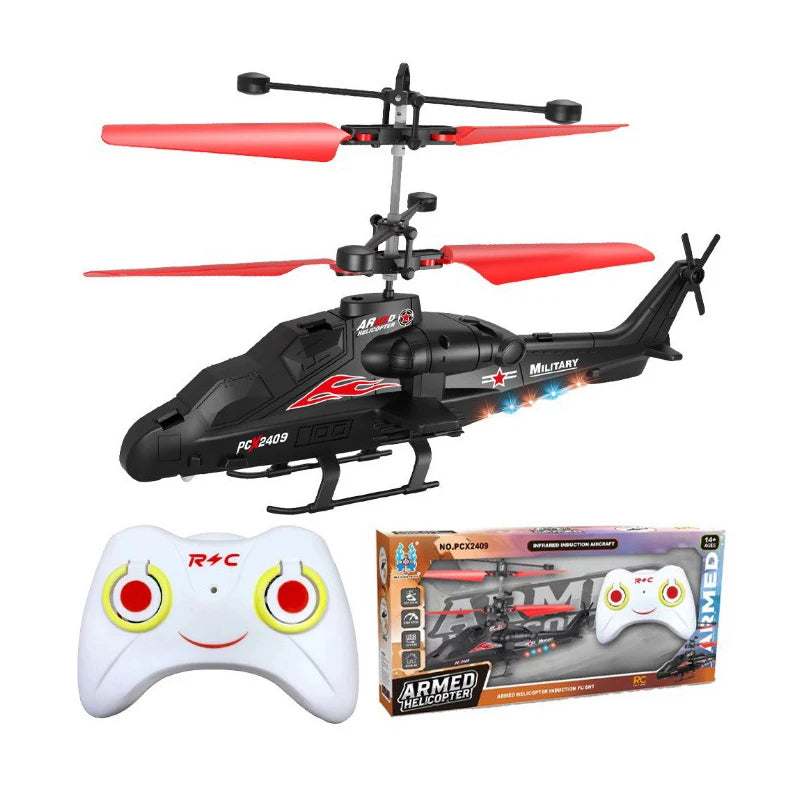 Rechargeable Mini RC Drone Remote Safe Fall-resistant RC Helicopters Drone LED Colorful Luminous Induction Fighter Children Toys