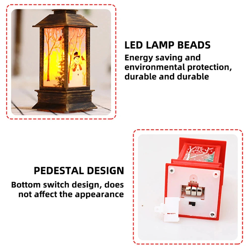 Led Christmas Light Decor Night Snowman For Navidad Xmas Castle Claus Lamp Ornament Santa Party Hanging Decoration Vintage Gifts