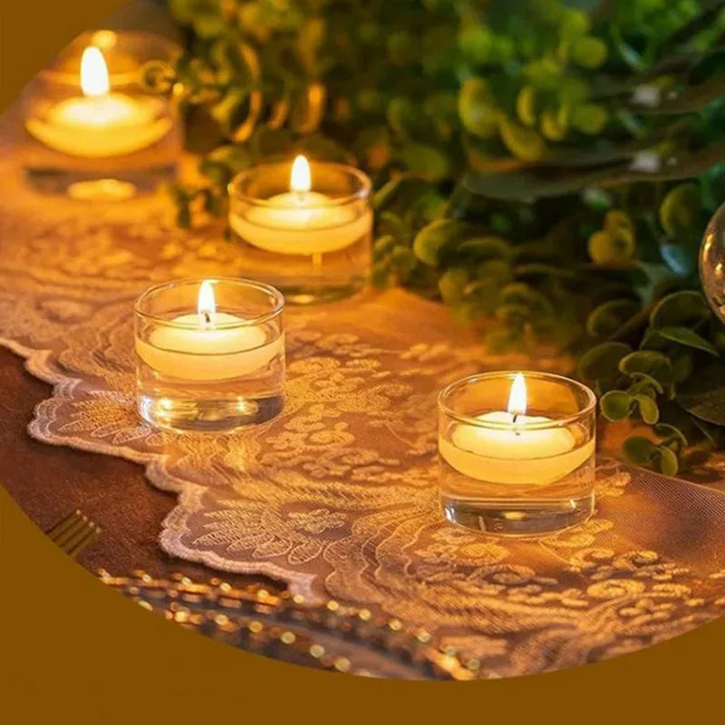 6/10/16Pcs Unscented Discs Floating Valentine's Day Candles Party Wedding Bathtub Decor Romantic Confession Candlelight Decor