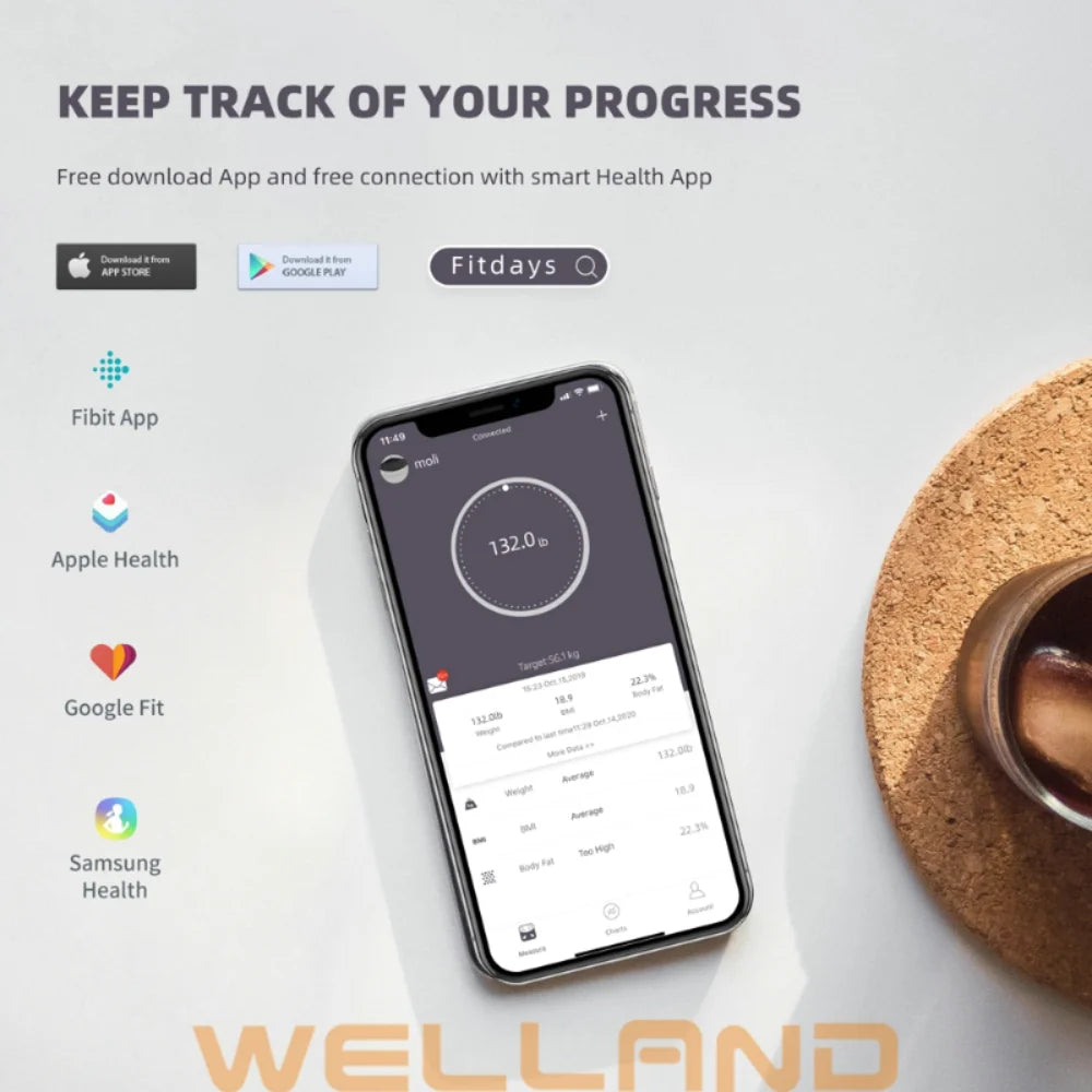 Smart Bioimpedance Scale New Highly Accurate Digital Display Body Fat Scale Body Composition Analyzer Smart Weight Scale