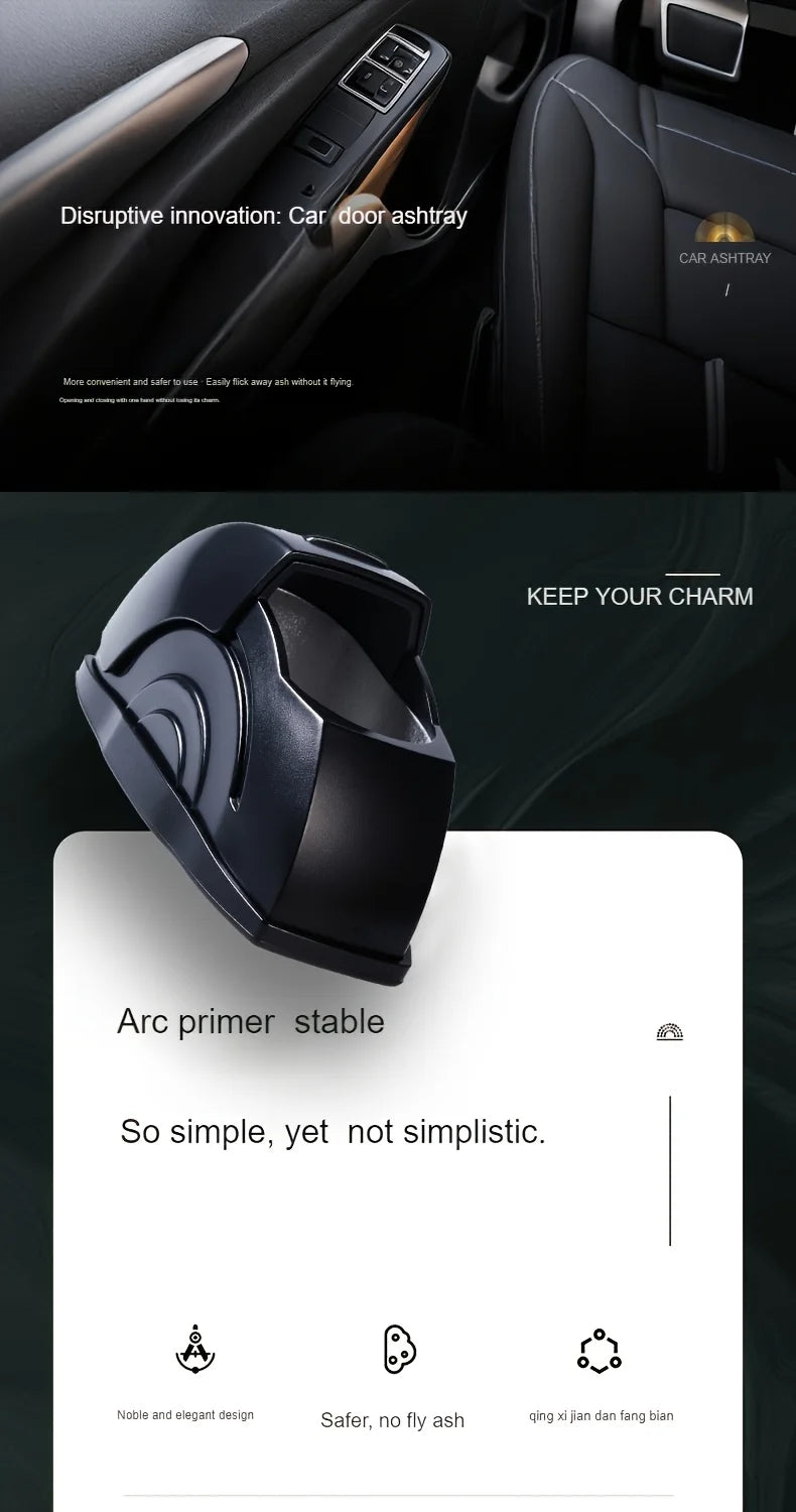 Car Door Device, Car Ashtray, High-end Feeling of Car Ashtray, Creative Interior of Automotive Supplies