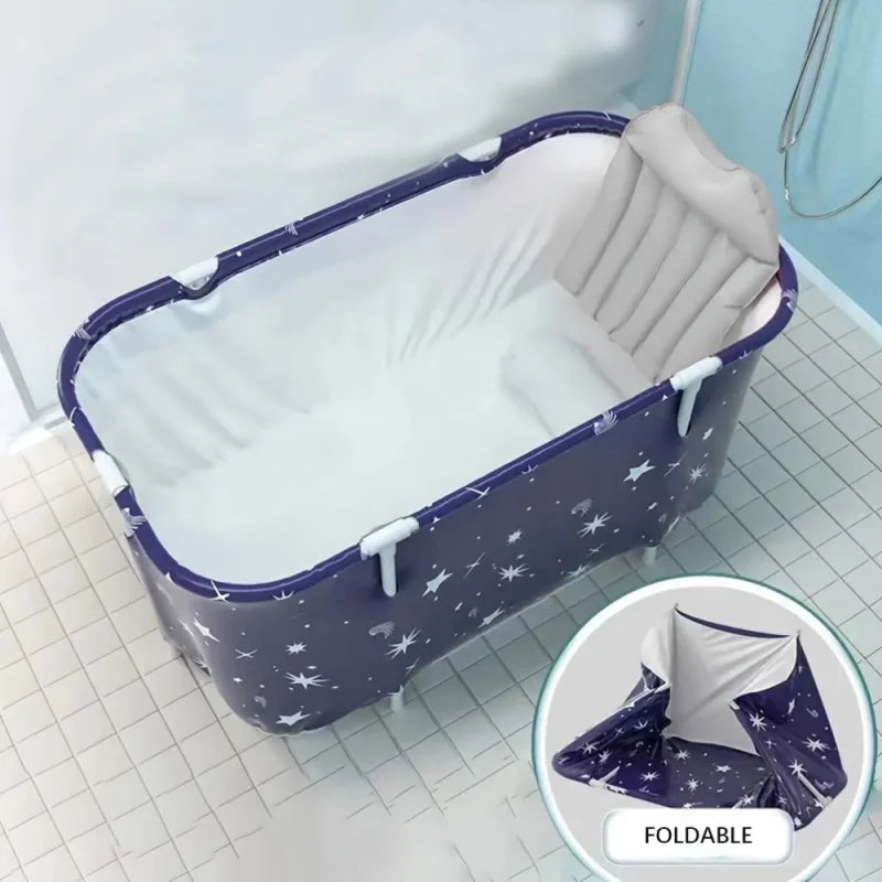 Foldable Portable Bathtub for Adults & Kids – Large Capacity Lightweight Soaking Tub for Home, Bathroom, Travel & Camping