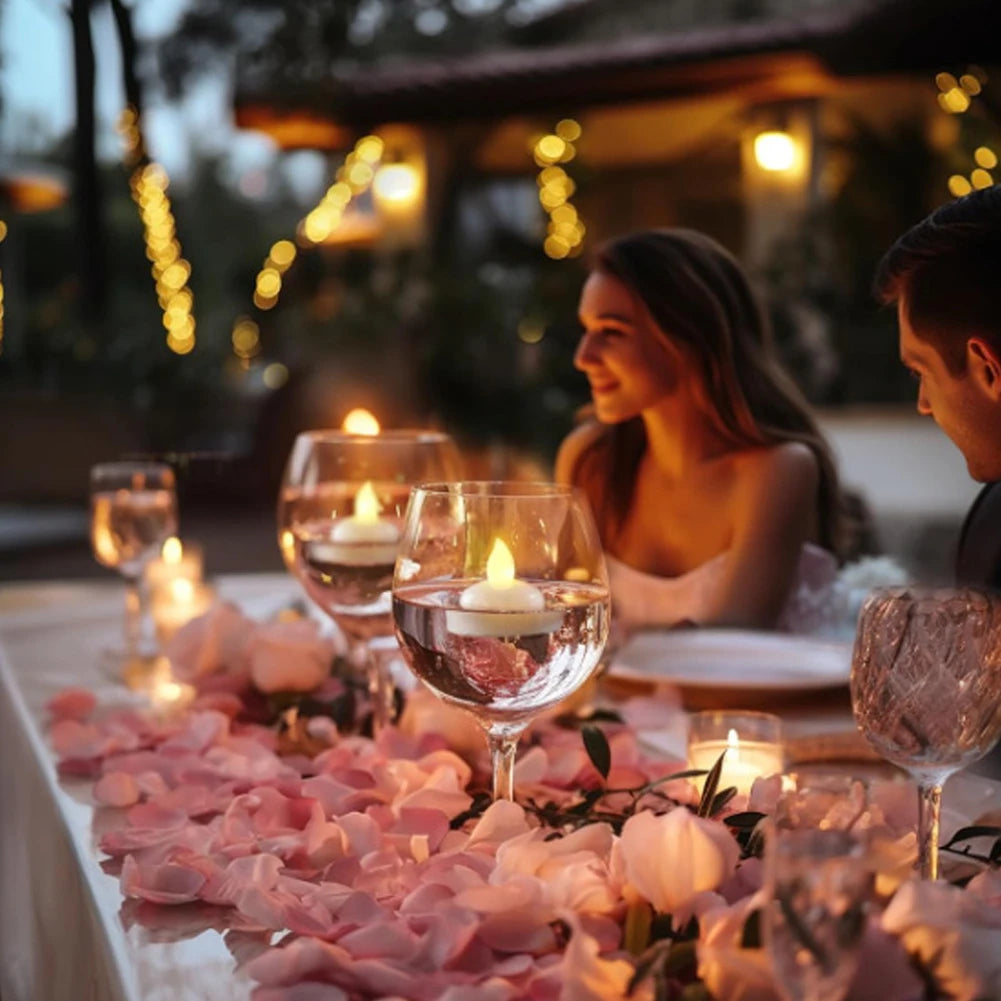 6/10/16Pcs Unscented Discs Floating Valentine's Day Candles Party Wedding Bathtub Decor Romantic Confession Candlelight Decor