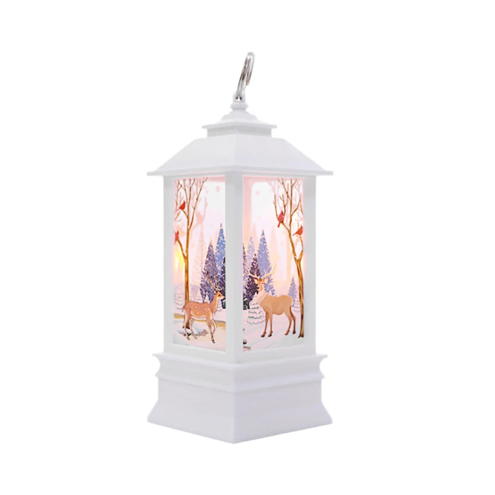 Led Christmas Light Decor Night Snowman For Navidad Xmas Castle Claus Lamp Ornament Santa Party Hanging Decoration Vintage Gifts