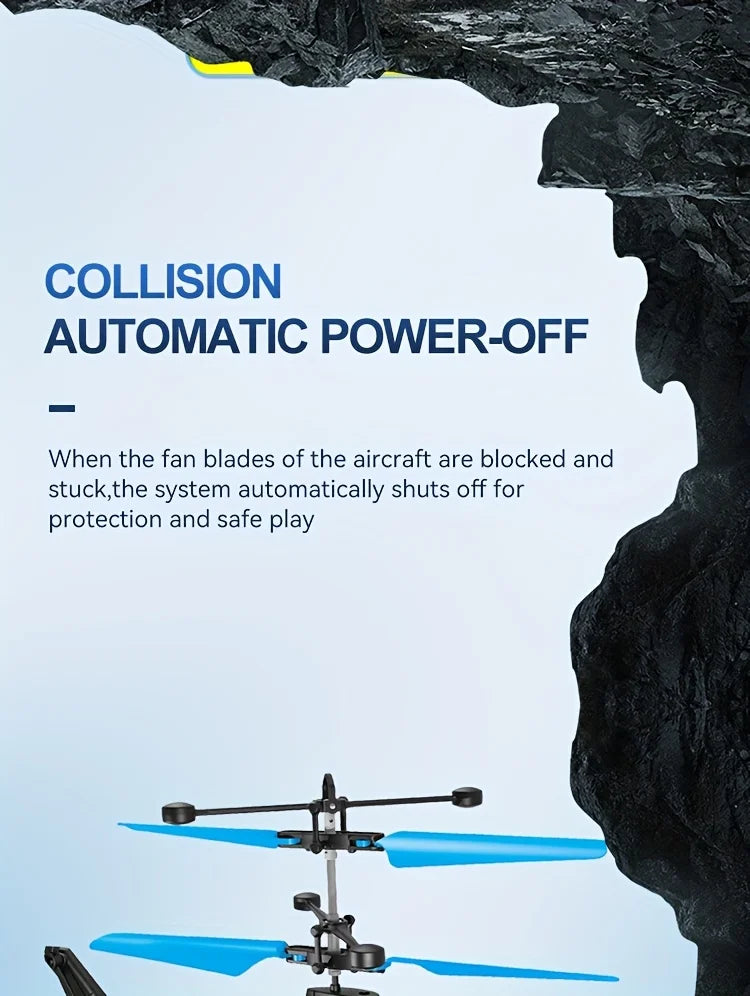 Rechargeable Mini RC Drone Remote Safe Fall-resistant RC Helicopters Drone LED Colorful Luminous Induction Fighter Children Toys