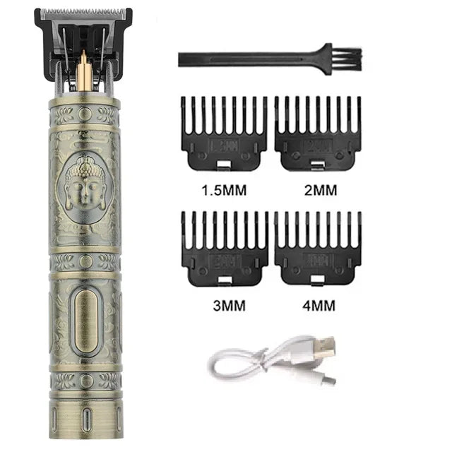 Men’s Professional T9 Retro Hair Trimmer – Rechargeable Beard & Hair Cutting Machine | USB Charging | Precision Blade