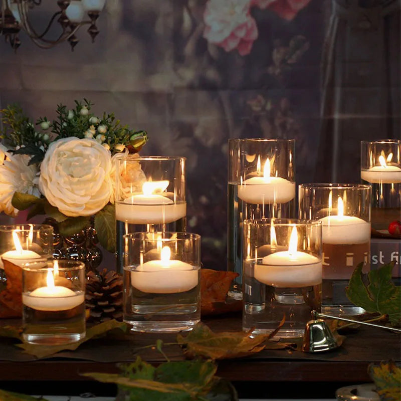 6/10/16Pcs Unscented Discs Floating Valentine's Day Candles Party Wedding Bathtub Decor Romantic Confession Candlelight Decor