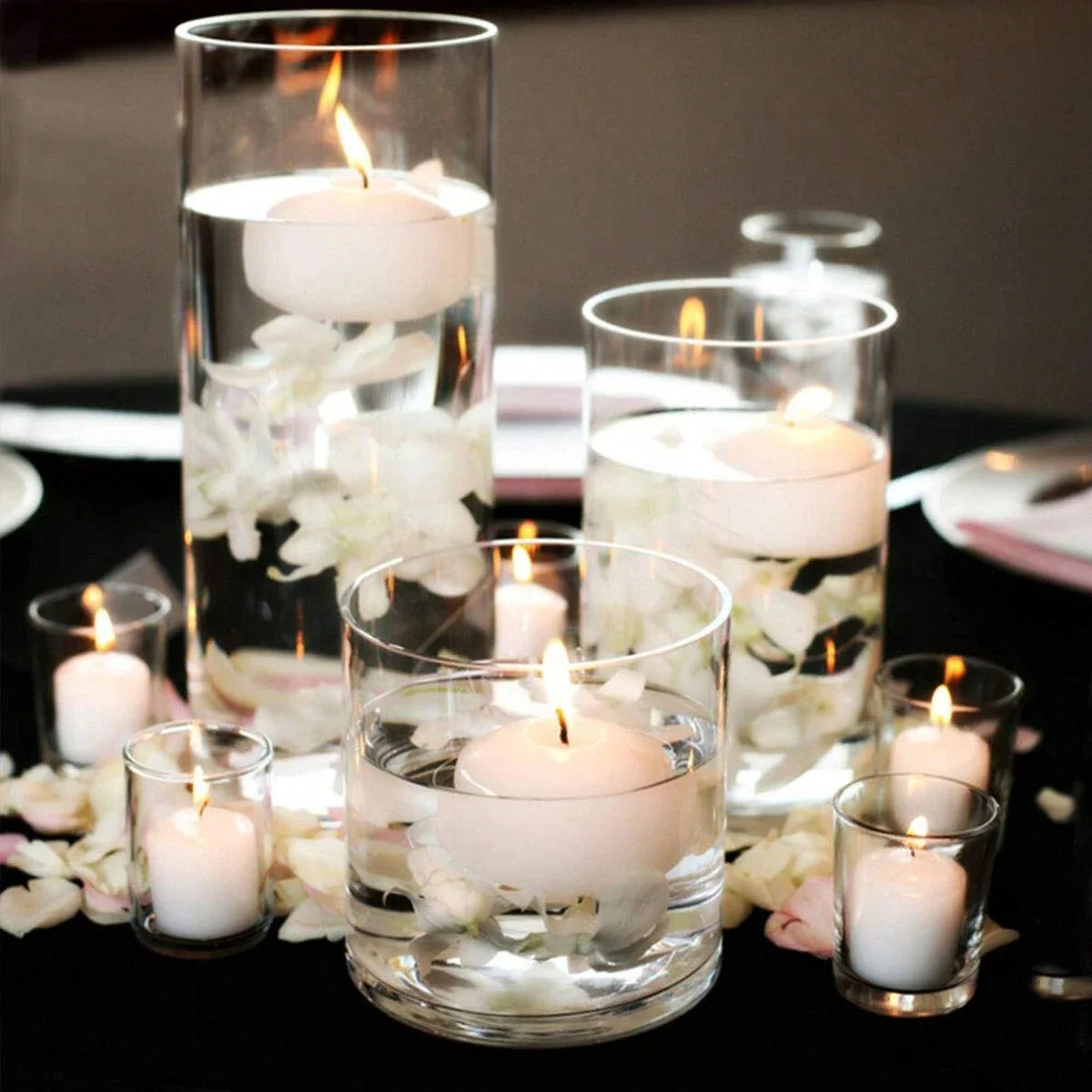 6/10/16Pcs Unscented Discs Floating Valentine's Day Candles Party Wedding Bathtub Decor Romantic Confession Candlelight Decor