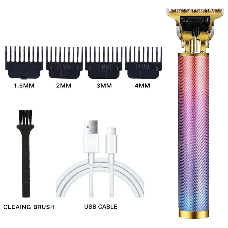 Men’s Professional T9 Retro Hair Trimmer – Rechargeable Beard & Hair Cutting Machine | USB Charging | Precision Blade