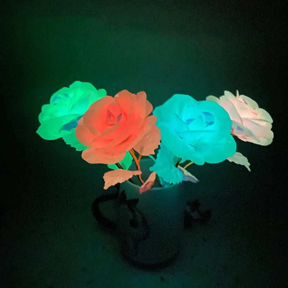 Luminous Eternal Rose Flower with 24K Gold Foil – Glow in the Dark Artificial Rose | Romantic Valentine’s Day & Mother’s Day Gift